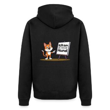 Braver Hund - Unisex Premium Bio Zip Hoodie - Schwarz - Hinten - Nico (187cm)