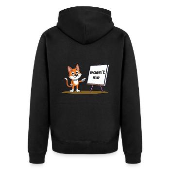 Wasn't Me - Unisex Premium Bio Zip Hoodie - Schwarz - Hinten - Nico (187cm)