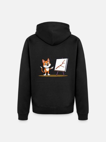 Hol' Stöckchen - Unisex Premium Bio Zip Hoodie - Schwarz