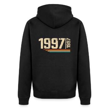 Vintage Anniversary 1997 Birthday Party 1997 - Unisex Premium Organic Zip Hoodie - black - Back - Nico (187cm)