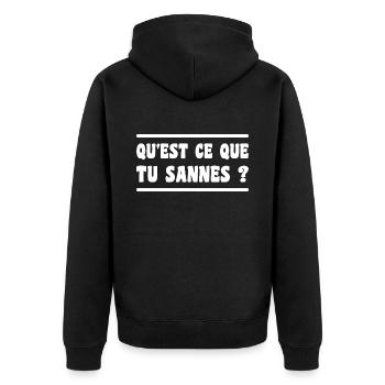 What do you know? Aveyron expression - Unisex Premium Organic Zip Hoodie - black - Back - Nico (187cm)
