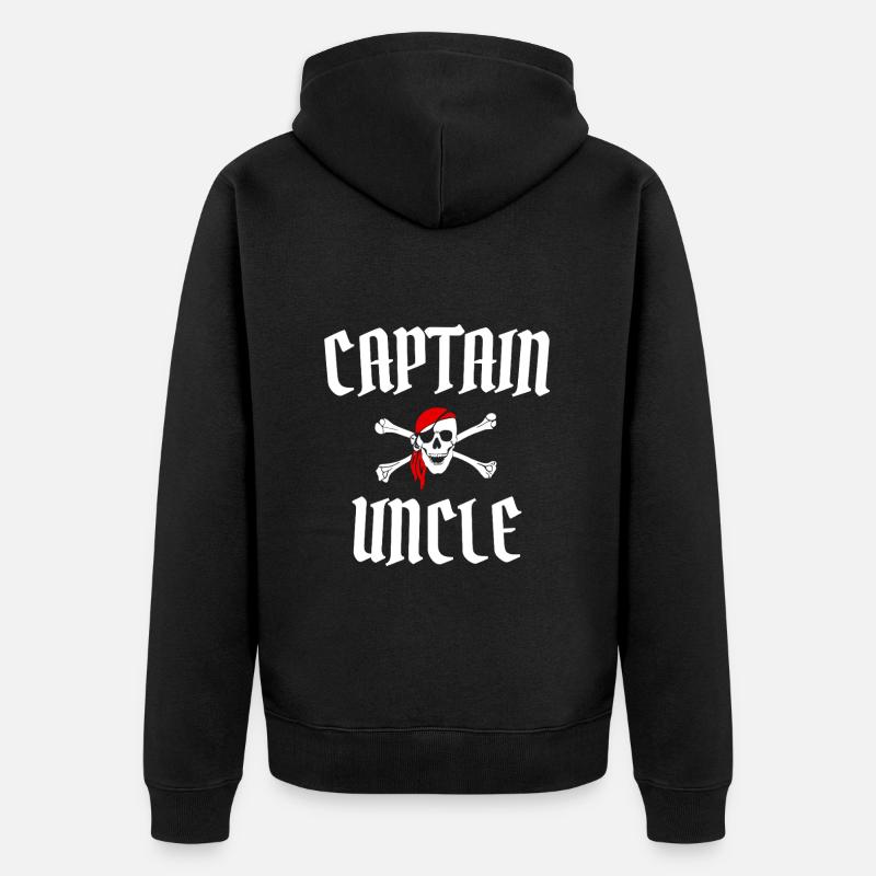 Capitaine Oncle Pirate Oncle - Veste à capuche bio Premium Unisexe - noir