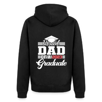 Proud Dad Of A 2023 Graduate Graduation For Men - Unisex Premium Organic Zip Hoodie - black - Back - Nico (187cm)