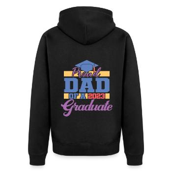 Proud Dad Of A 2023 Graduate Graduation For Men - Unisex Premium Organic Zip Hoodie - black - Back - Nico (187cm)