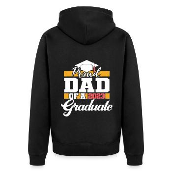 Proud Dad Of A 2023 Graduate Graduation For Men - Unisex Premium Organic Zip Hoodie - black - Back - Nico (187cm)