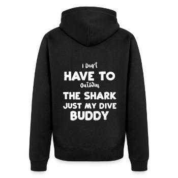 I Don't Have To Outswim The Shar... - Unisex Premium Bio Zip Hoodie - Schwarz - Hinten - Nico (187cm)