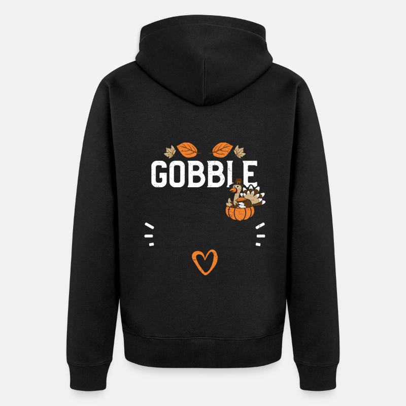 Gobble - Action de grâce - Veste à capuche bio Premium Unisexe - noir