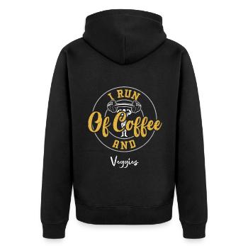 Je cours de café et de légumes - Gym - Veste à capuche bio Premium Unisexe - noir - Dos - Nico (187cm)