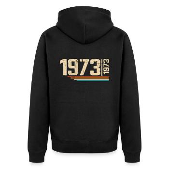 Millésime Anniversaire 1973 Fête Anniversaire 1973 - Veste à capuche bio Premium Unisexe - noir - Dos - Nico (187cm)