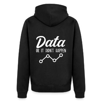 Daten oder es ist nicht passiert Data Analyst Data Tees - Unisex Premium Bio Zip Hoodie - Schwarz - Hinten - Nico (187cm)