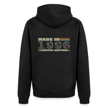 Cadeau d'anniversaire 1996 vintage 1996 né en 1996 - Veste à capuche bio Premium Unisexe - noir - Dos - Nico (187cm)