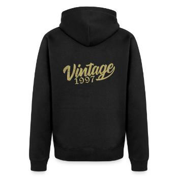 1997 Vintage 1997 Cadeau D'anniversaire 1997 Rétro - Veste à capuche bio Premium Unisexe - noir - Dos - Nico (187cm)