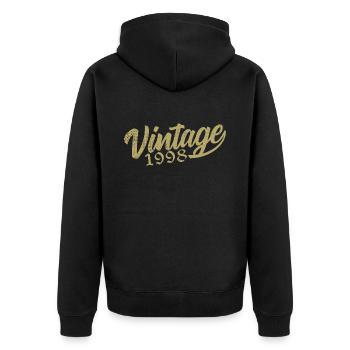 1998 Vintage 1998 Retro 1998 Birthday Gift - Unisex Premium Organic Zip Hoodie - black - Back - Nico (187cm)