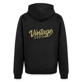 1985 Vintage 1985 Cadeau D'anniversaire 1985 Rétro - Veste à capuche bio Premium Unisexe - noir - Dos - Nico (187cm)