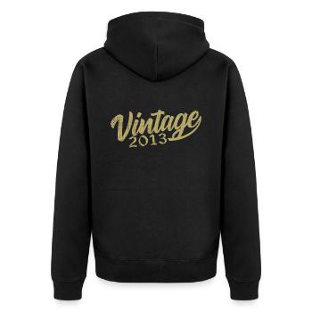 2013 Vintage 2013 Retro 2013 Birthday Gift - Unisex Premium Organic Zip Hoodie - black - Back - Nico (187cm)