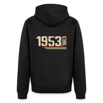 Vintage Anniversary 1953 Birthday Party 1953 - Unisex Premium Organic Zip Hoodie - black - Back - Nico (187cm)