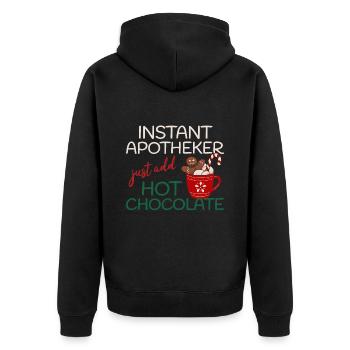 Instant Apotheker add Hot Chocolate Weihnachten - Unisex Premium Bio Zip Hoodie - Schwarz - Hinten - Nico (187cm)