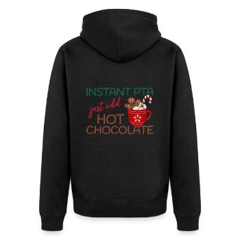 Instant PTA hot chocolate Christmas - Unisex Premium Organic Zip Hoodie - black - Back - Nico (187cm)