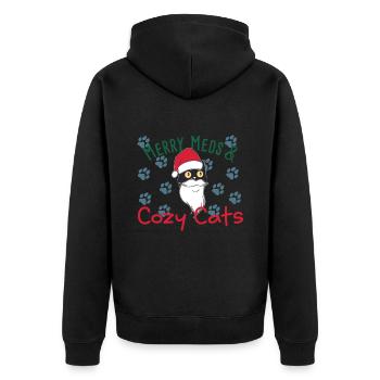 Apotheke Weihnachten Katzen xmas - Unisex Premium Bio Zip Hoodie - Schwarz - Hinten - Nico (187cm)