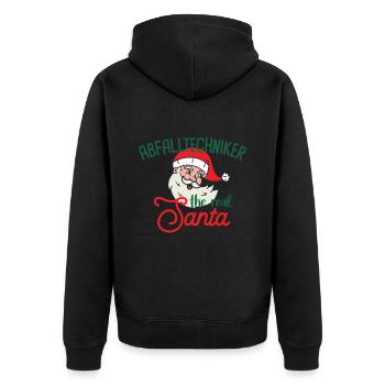 Waste technician the real Santa Christmas - Unisex Premium Organic Zip Hoodie - black - Back - Nico (187cm)