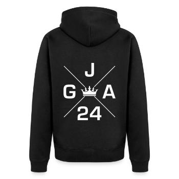 Jga 2024 Junggesellenabschied - Unisex Premium Bio Zip Hoodie - Schwarz - Hinten - Nico (187cm)
