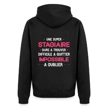 Super Stagiaire - Cadeau de Depart - Veste à capuche bio Premium Unisexe - noir - Dos - Nico (187cm)