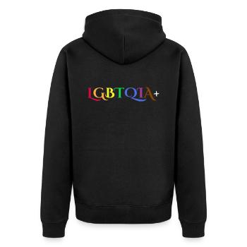 LGBTQIA+ - Unisex Premium Organic Zip Hoodie - black - Back - Nico (187cm)