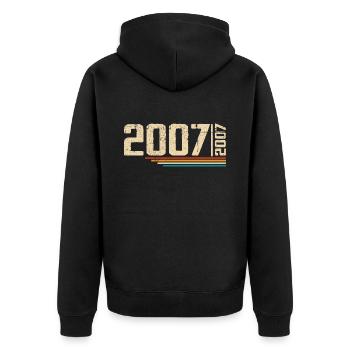 Vintage Anniversary 2007 Birthday Party 2007 - Unisex Premium Organic Zip Hoodie - black - Back - Nico (187cm)