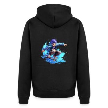 Anime Skater - Veste à capuche bio Premium Unisexe - noir - Dos - Nico (187cm)