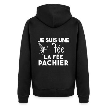 Je suis une fée la fée pachier Cadeau Humoristique - Veste à capuche bio Premium Unisexe - noir - Dos - Nico (187cm)