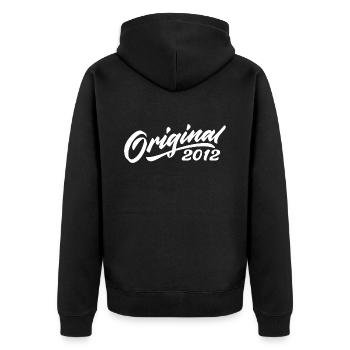 Original 2012 Birthday Gift 2012 - Unisex Premium Organic Zip Hoodie - black - Back - Nico (187cm)