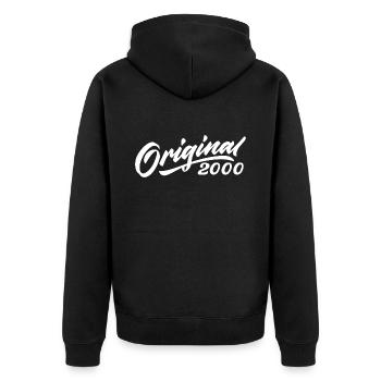 Original 2000 Birthday Gift 2000 - Unisex Premium Organic Zip Hoodie - black - Back - Nico (187cm)