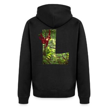 jungle avec affe l - Veste à capuche bio Premium Unisexe - noir - Dos - Nico (187cm)