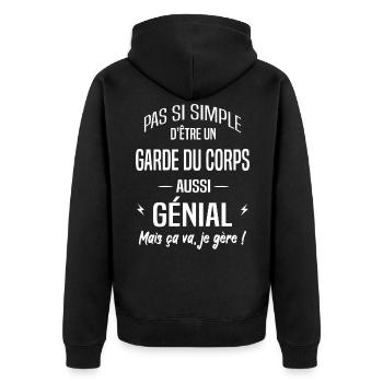 Garde du corps - Veste à capuche bio Premium Unisexe - noir - Dos - Nico (187cm)