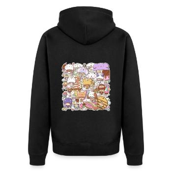 Cute animal kids in onesies - Unisex Premium Organic Zip Hoodie - black - Back - Nico (187cm)