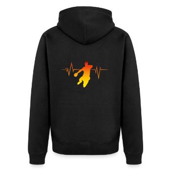 Handball. L’amour du sport. - Veste à capuche bio Premium Unisexe - noir - Dos - Nico (187cm)
