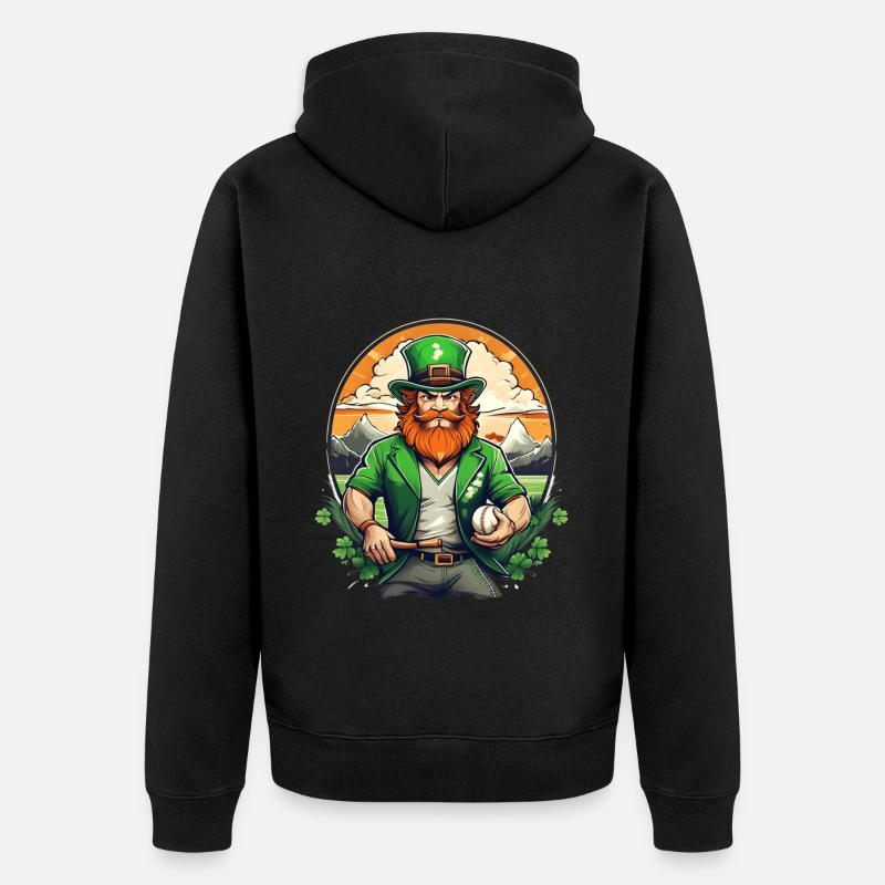 St. Patrick’s Day Shamrock Baseball - Veste à capuche bio Premium Unisexe - noir