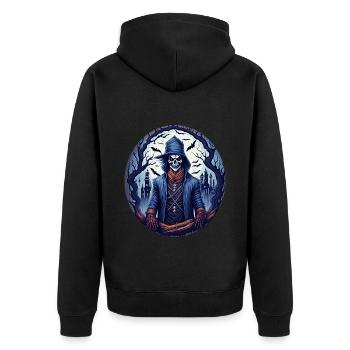 Gruseliger Fête d’Halloween Kostüm Hexenmeister - Veste à capuche bio Premium Unisexe - noir - Dos - Nico (187cm)