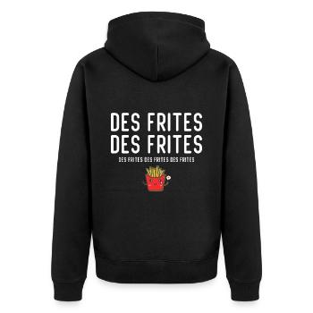 Des Frites Des Frites des Drites - Veste à capuche bio Premium Unisexe - noir - Dos - Nico (187cm)