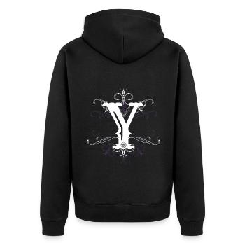 Letter Y Ypsilon Letter-Y - Unisex Premium Organic Zip Hoodie - black - Back - Nico (187cm)