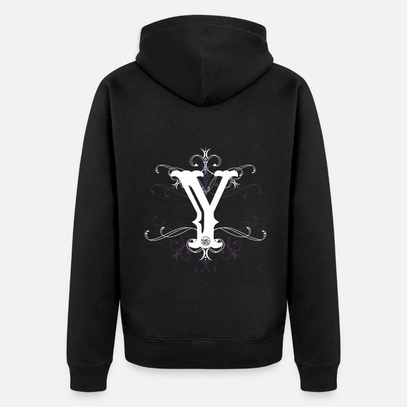 Lettre Y Ypsilon Lettre-Y - Veste à capuche bio Premium Unisexe - noir