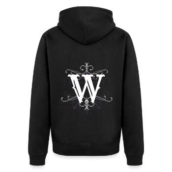 Lettre W (W) - Veste à capuche bio Premium Unisexe - noir - Dos - Nico (187cm)