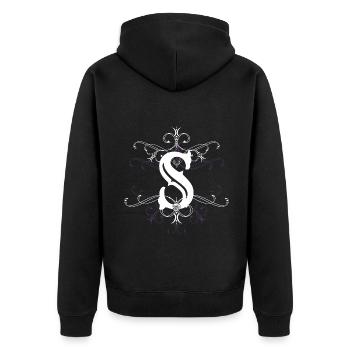 Letter S Letter-S - Unisex Premium Organic Zip Hoodie - black - Back - Nico (187cm)