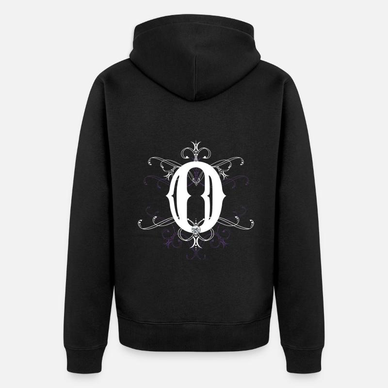 Buchstabe O Buchstabe-O - Unisex Premium Bio Zip Hoodie - Schwarz