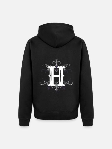 Letter H Letter H - Unisex Premium Organic Zip Hoodie - black