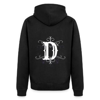 Lettre D, point D) - Veste à capuche bio Premium Unisexe - noir - Dos - Nico (187cm)