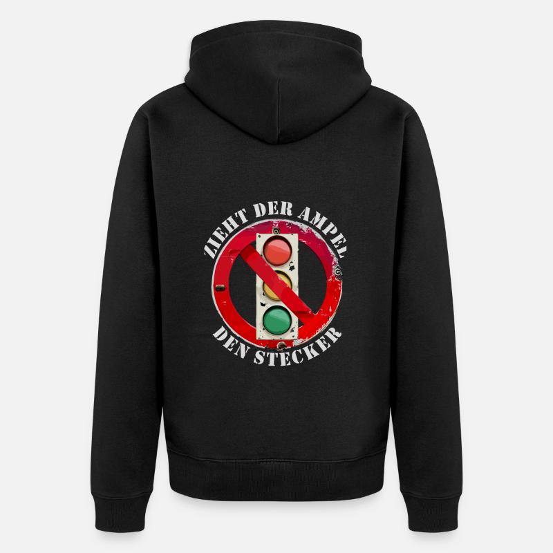 Zieht der Ampel den Stecker - Unisex Premium Bio Zip Hoodie - Schwarz
