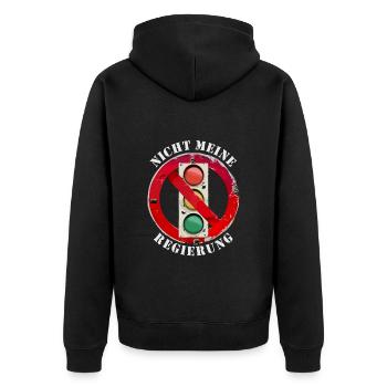 Ampel Nicht meine Regierung - Unisex Premium Bio Zip Hoodie - Schwarz - Hinten - Nico (187cm)