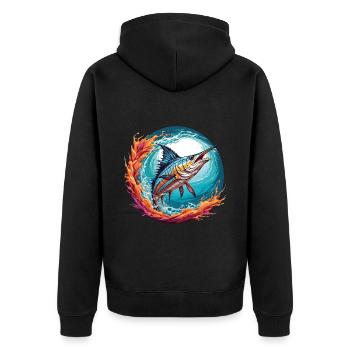 Jumping Marlin Pêche en haute mer Pêche en haute mer - Veste à capuche bio Premium Unisexe - noir - Dos - Nico (187cm)