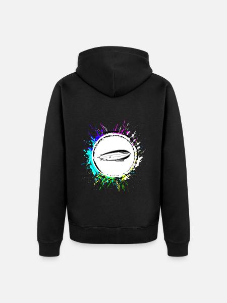 Zeppelin Icon Symbol - Unisex Premium Organic Zip Hoodie - black